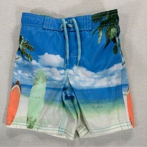 OshKosh B'gosh Blue and Green Surf Swim Trunks Sz 3T